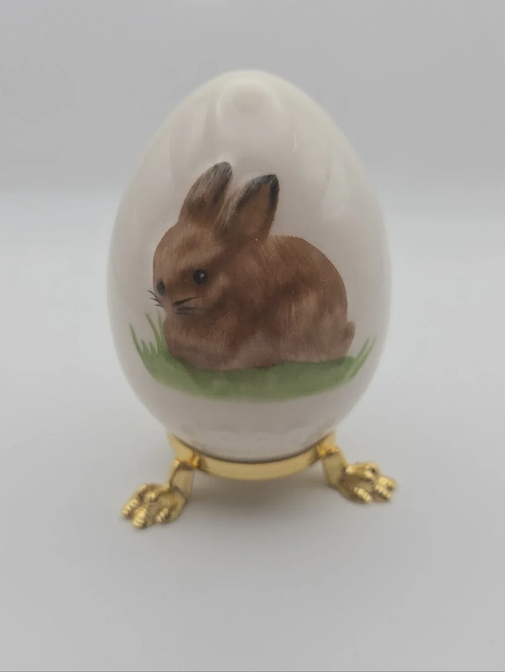 1980 Goebel Annual Easter Egg Bunny Porcelain Egg Figurine w/ Original Box